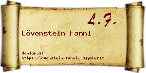Lövenstein Fanni névjegykártya